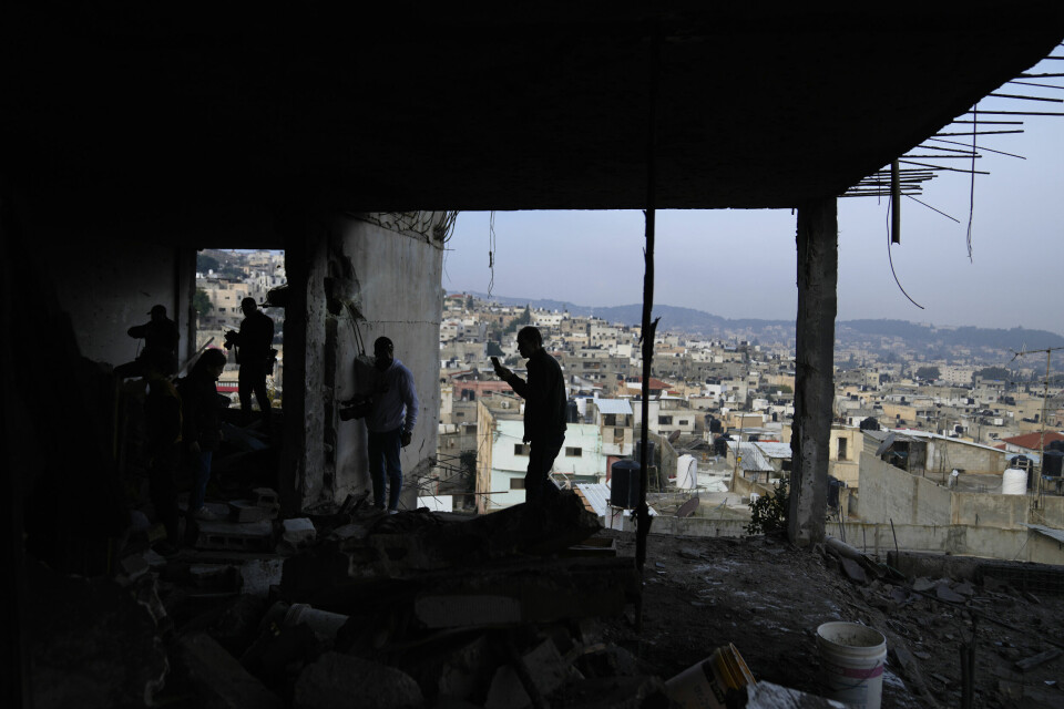 Israel har gjennomført en rekke militæroperasjoner mot Jenin de siste månedene. Bildet er av et hus som ble ødelagt i et israelsk luftangrep onsdag i forrige uke. Seks palestinere ble drept. Foto: Nasser Nasser / AP / NTB Israel har gjennomført en rekke militæroperasjoner mot Jenin. Bildet er av et hus som ble ødelagt i et israelsk luftangrep onsdag i forrige uke. Seks palestinere ble drept. Foto: Nasser Nasser / AP / NTB