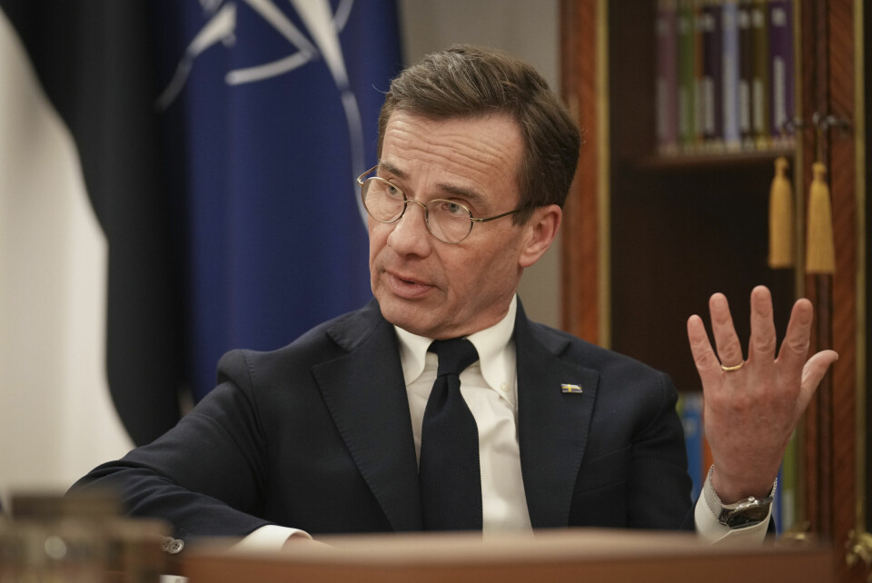 Sveriges statsminister Ulf Kristersson i et tidligere intervju i Estland. Sveriges statsminister Ulf Kristersson i et tidligere intervju i Estland. Foto: Sergej Grits / AP / NTB