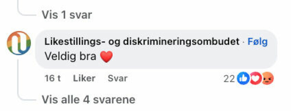 Slik kommenterte ombudet SVs budskap om at KrF skaoer splid og hat.