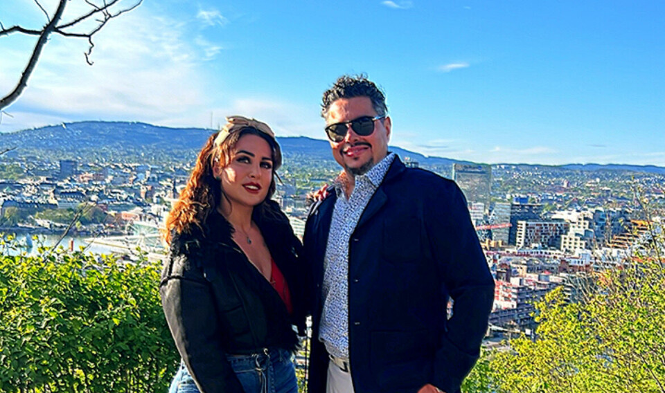 GJENFORENT: Serveh Kordpour med ektemannen Hamed Motallebi i Oslo.